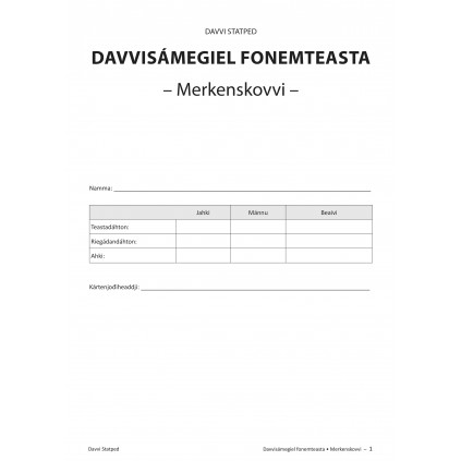 Davvisámegiel fonemteasta - Merkenskovvi