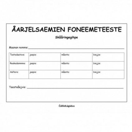 ÅARJELSAEMIEN FONEEMETEESTE - Skååringegihpe